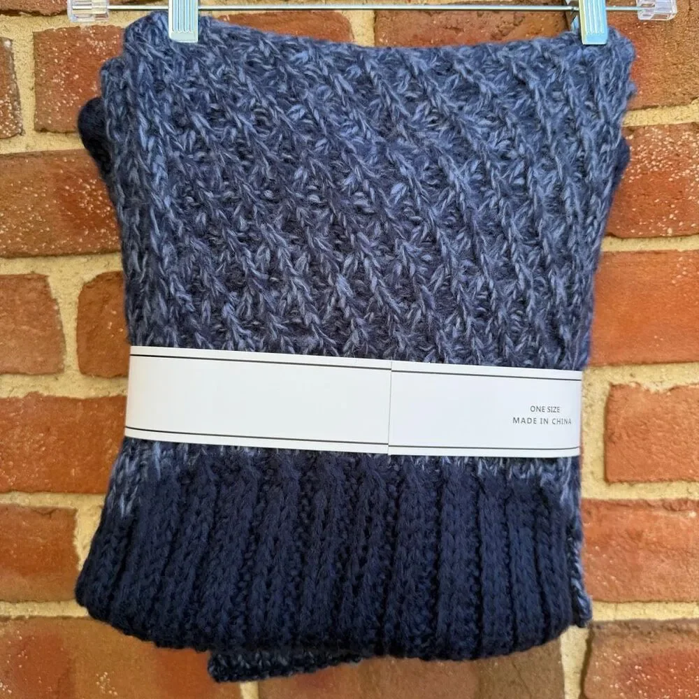 Set of Two Susan Graver Women's Faux Fur Pom-Pom Beanie Hat and Scarf blue NWT